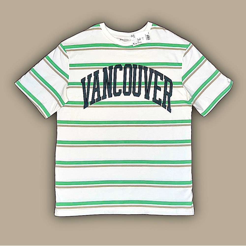 Vancouver (white,mint,grey) Logo Top, H&M, New/Never worn.